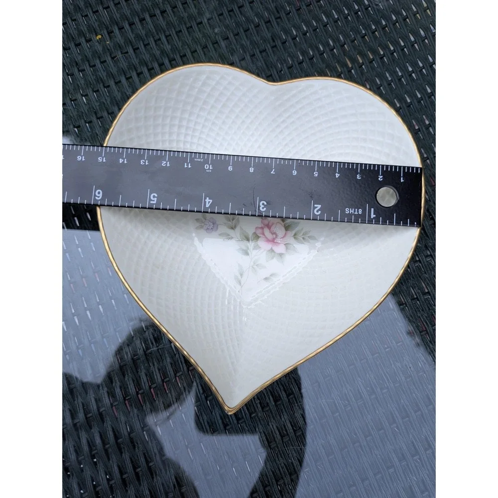 Cottagecore Rose Heart Catch All Jewelry Mikasa Remembrance Gift Trinket Dish